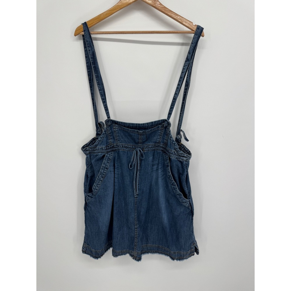 Pilcro Denim Overall Mini Skirt Women XL Chambray Pinafore Boho Festival Western - Picture 2 of 12